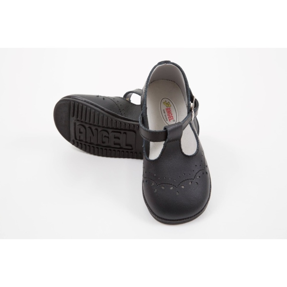 Angel Baby Leather Black Shoes Size 7 Brand New!